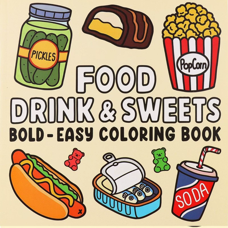 Food Snacks Coloring Book - 성인과 어린이를 위한 음식, 음료 및