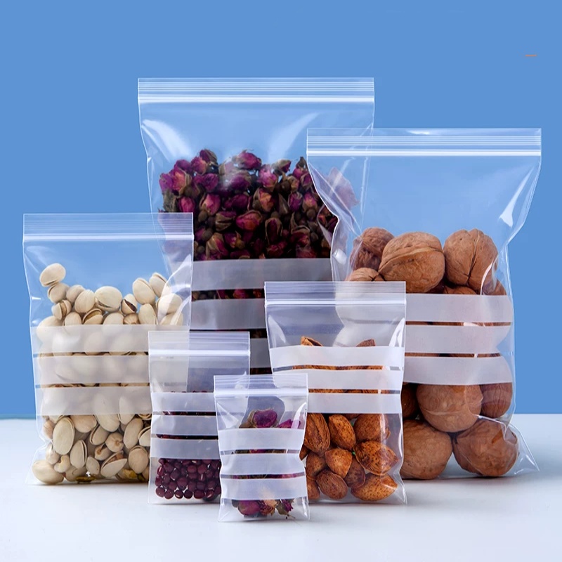 Snacks Food Labels - 200PCS 투명 PE 쓰기 가능 지퍼락