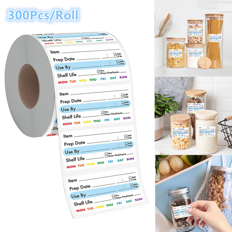 Snacks Food Labels - ● 300Pcs/Roll 주방 날짜 식품 스티커