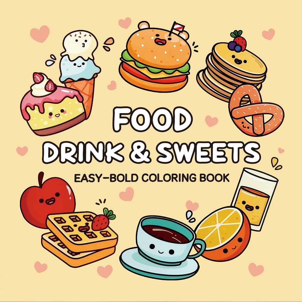 Food Snacks Coloring Book - 음식, 음료 및 과자 성인을 위한