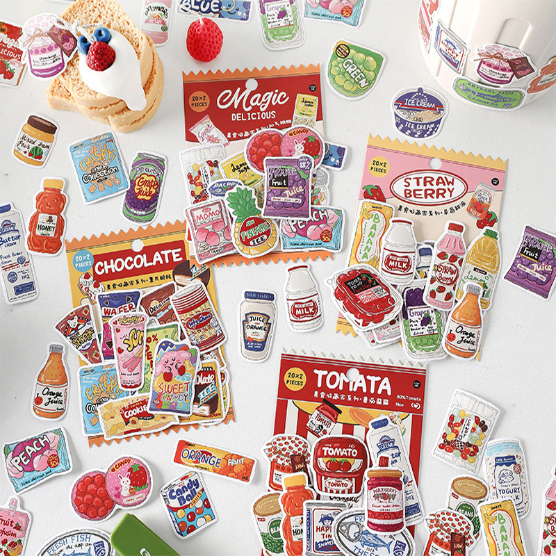 Snacks Food Labels - 귀여운 음식 스티커 패스트푸드 간식 음료