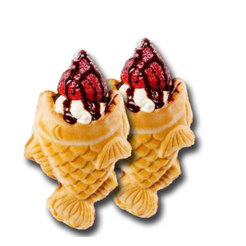 상업 3 개 아이스크림 물고기 모양 케이크 와플 콘 기 - Food Processor Snacks 리뷰 및 가격
