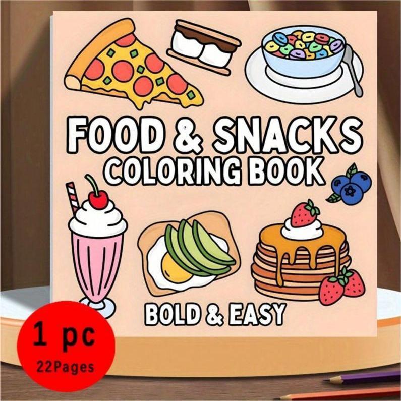 새로운 음식 & 간식 테마 색칠 공부 책, 성인용 그래 - Food Snacks Coloring Book 리뷰 및 가격