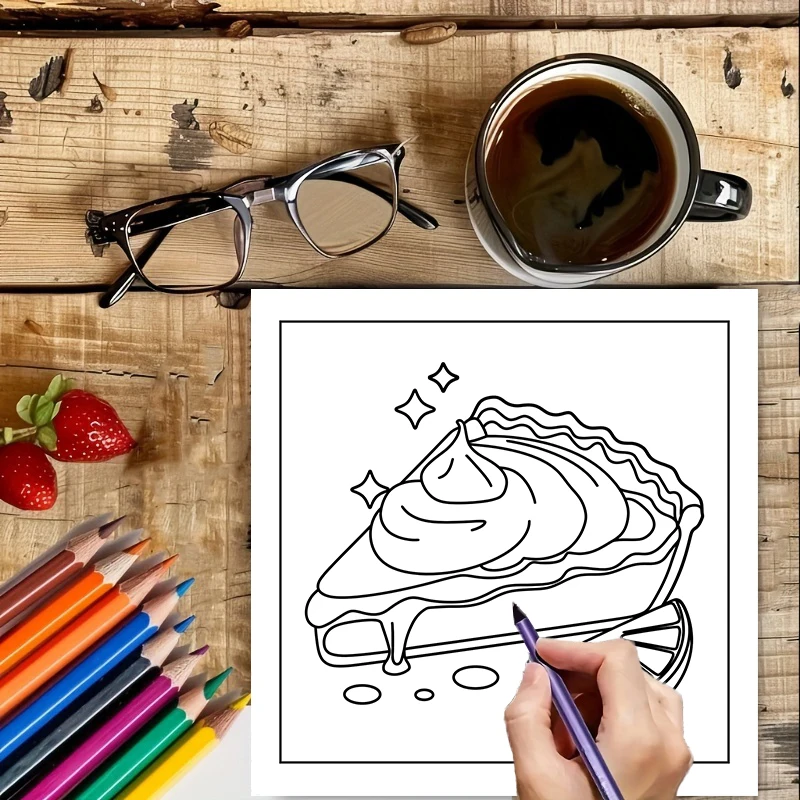 성인용 컬러링북, 생일 선물, 개학 용품, 성인용 귀여 - Food Snacks Coloring Book 리뷰 및 가격