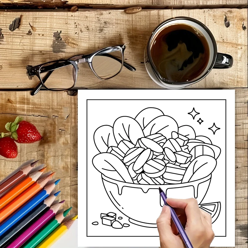 성인용 컬러링북, 생일 선물, 개학 용품, 성인용 귀여 - Food Snacks Coloring Book 리뷰 및 가격