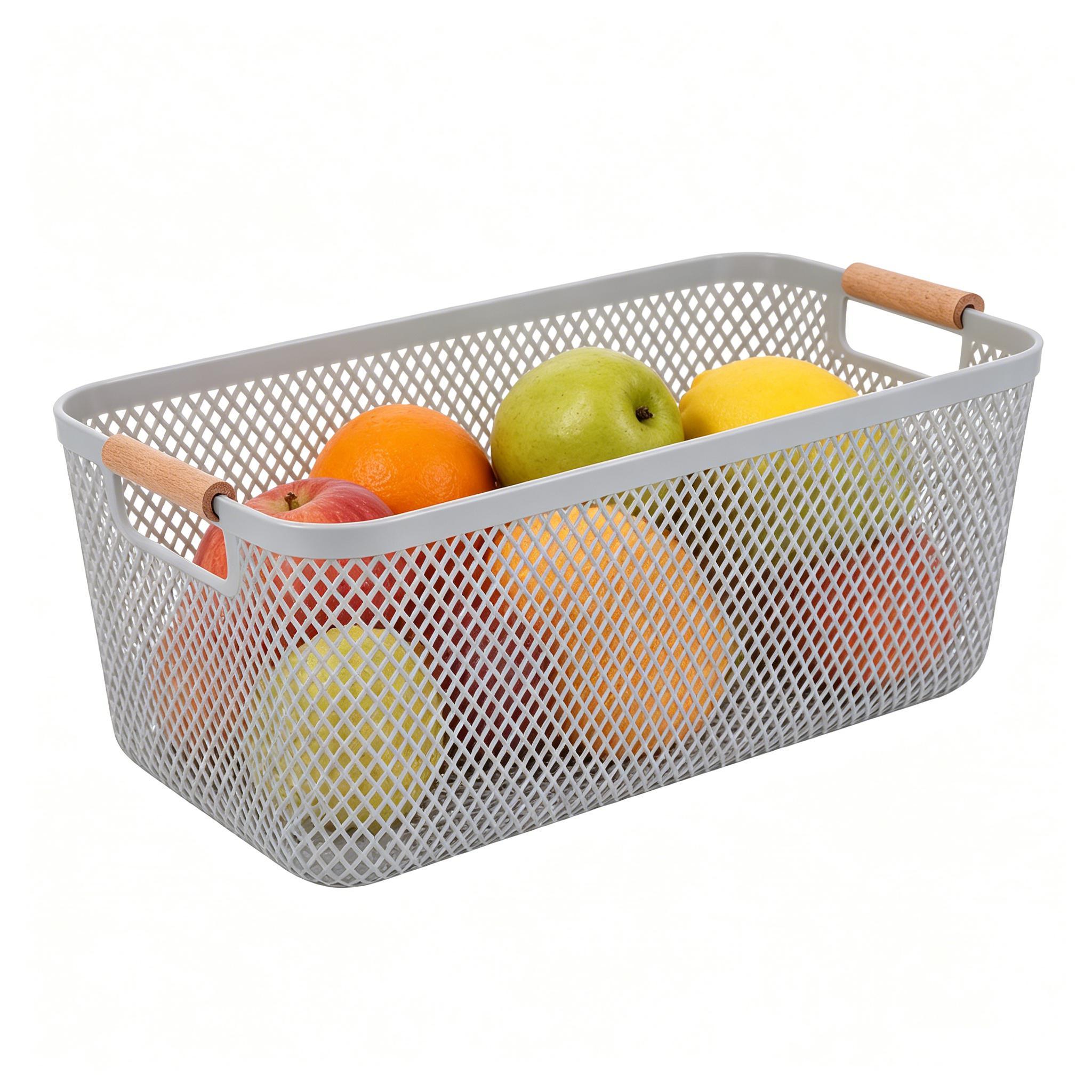 주방 메쉬 수납 바구니 음식 정리함 대용량 나무 손잡이 - Snacks Food Hamper Basket 리뷰 및 가격
