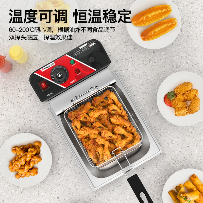 220V 치고 상업용 전기 튀김기 싱글/더블 탱크 치킨 - Snacks Food Stall 리뷰 및 가격