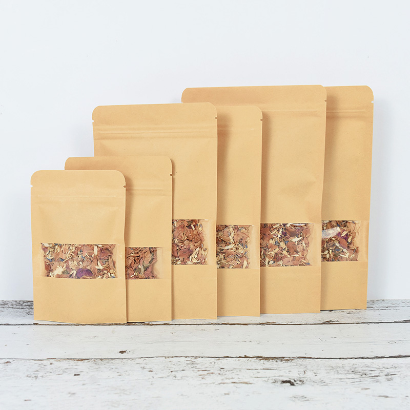 20/50pcs 크래프트 종이 지퍼 잠금 가방 창 음식 - Food Snacks Candy 리뷰 및 가격