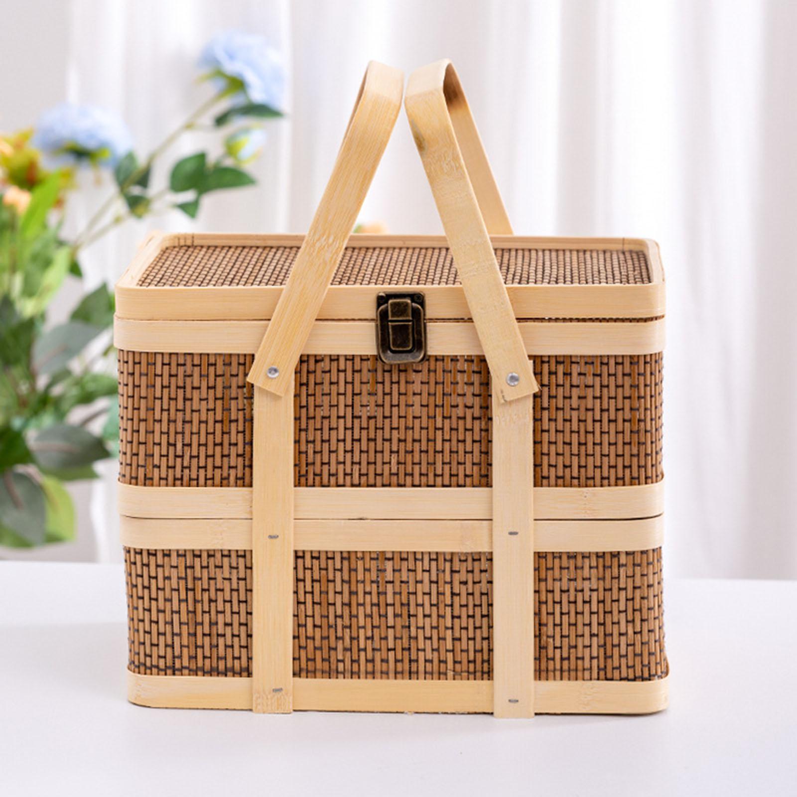 짠 피크닉 바구니, 음식 보관 바구니, 이중층, 선물  - Snacks Food Hamper Basket 리뷰 및 가격