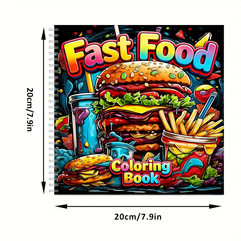 성인을 위한 패스트푸드 색칠책, 귀여운 그림 페이지,  - Food Snacks Coloring Book 리뷰 및 가격
